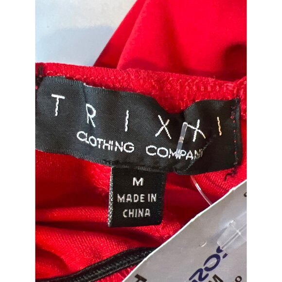 Red Lace Detail V-Neck Jumpsuit - Size M - Picture 9 of 13